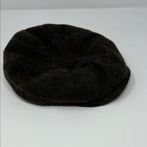 Stetson Dark Brown Herringbone Tweed Newsboy Cap